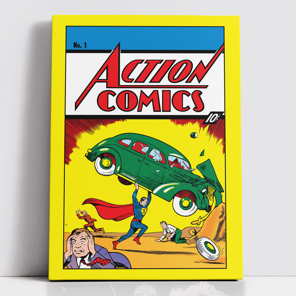 Decorsome x Superman Action Comics No.1 Rectangular Canvas - 12x18 inch Image 1