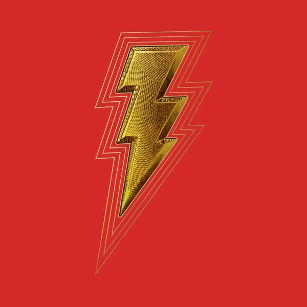 Shazam! Fury of the Gods Gold Bolt Unisex T-Shirt - Red