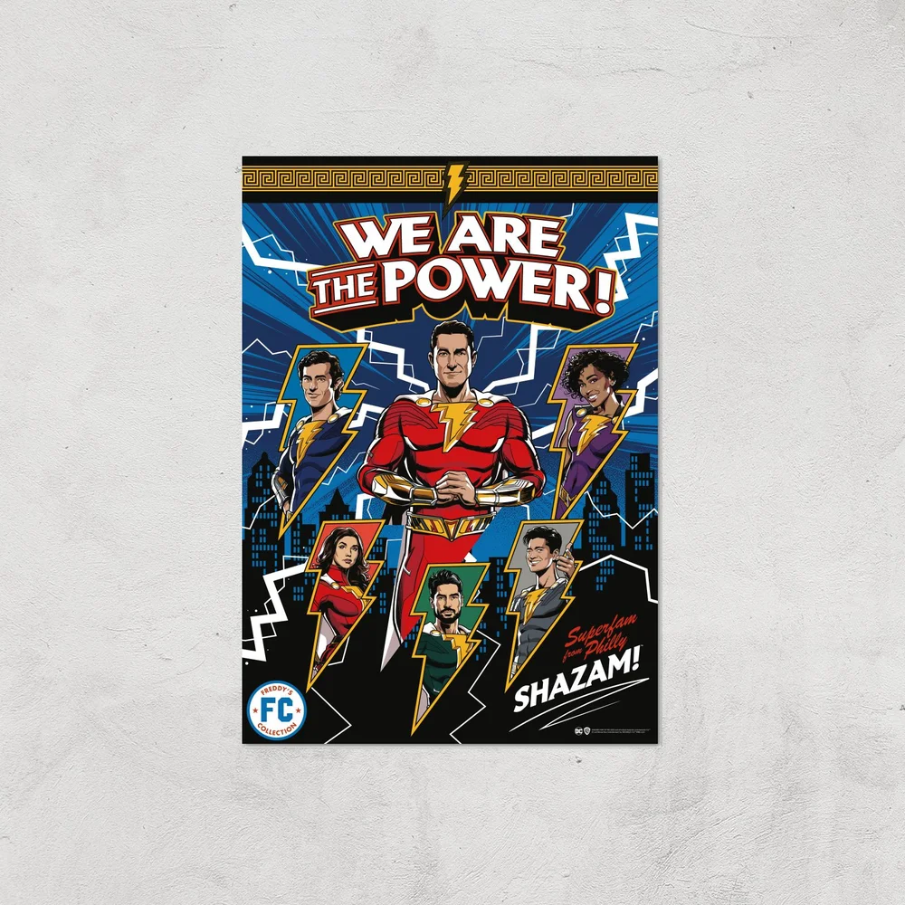 Shazam! Fury of the Gods We Are The Power! Giclee Art Print - A4 - Print Only Image 1