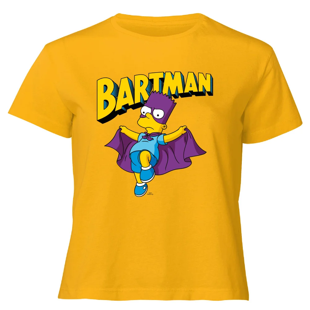 The Simpsons Bartman Women's Cropped T-Shirt - Mustard - XS - Mustard Image 1