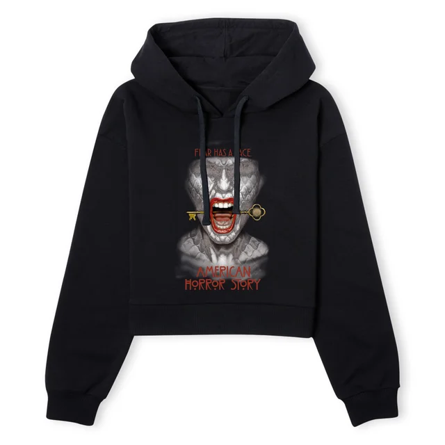 American Horror Story Fear Has A Face Women's Cropped Hoodie - Black