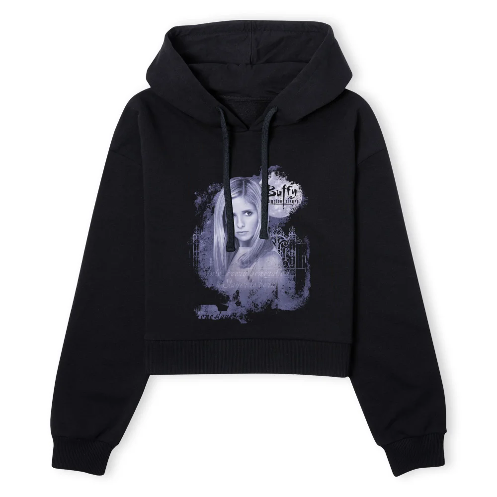 Buffy The Vampire Slayer Face Women's Cropped Hoodie - Black - XS - Black Image 1