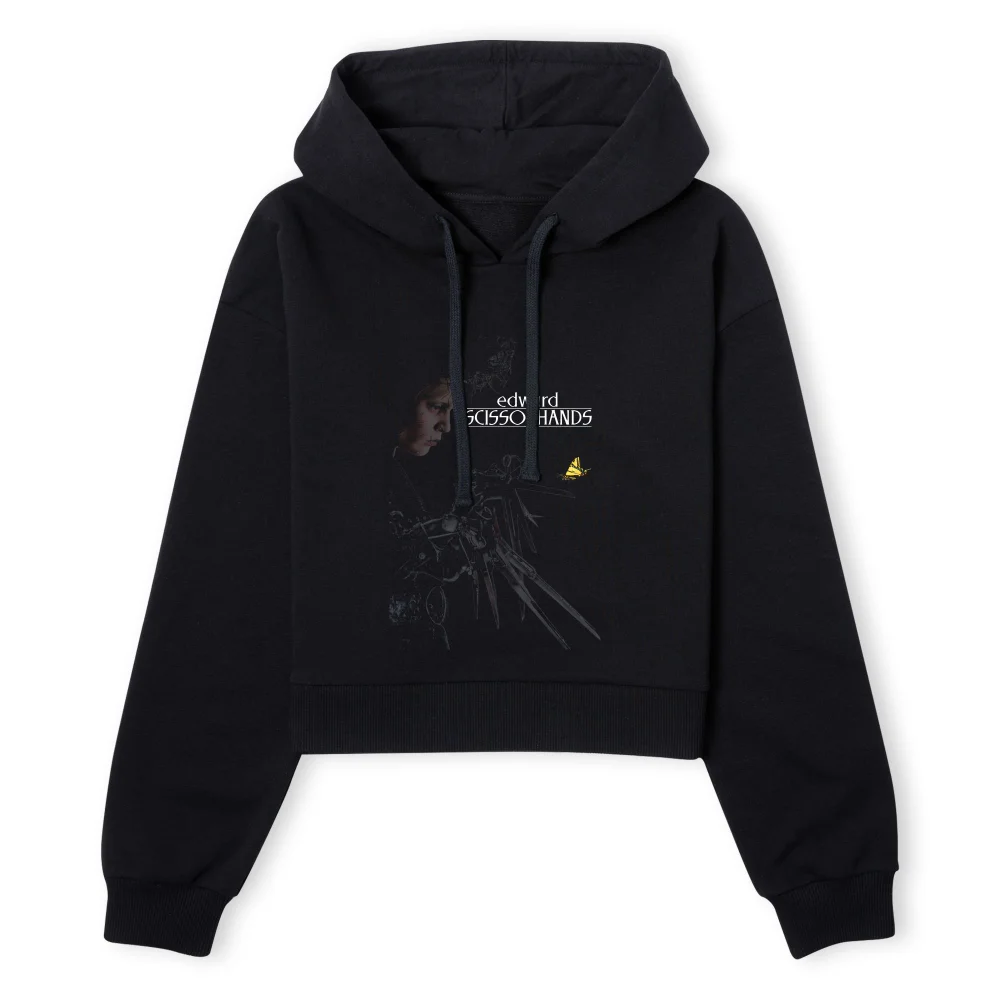 Edward Scissorhands Poster Women's Cropped Hoodie - Black - XS - Black Image 1