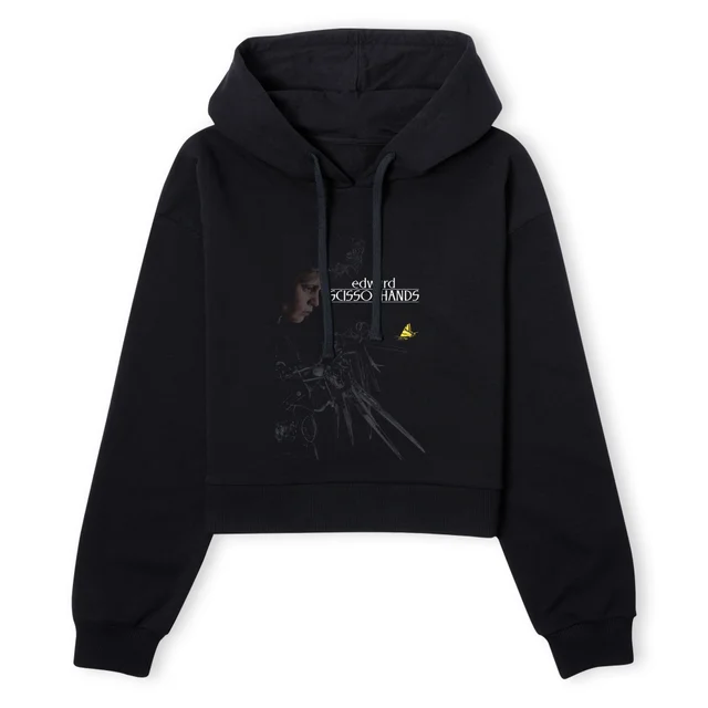 Edward Scissorhands Poster Women's Cropped Hoodie - Black
