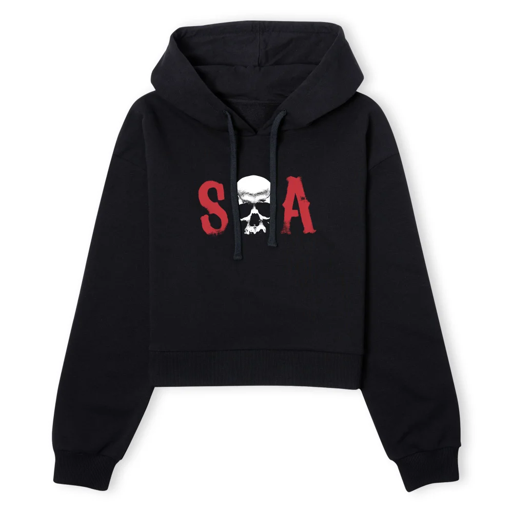 Sons of Anarchy SA Skull Women's Cropped Hoodie - Black - XS - Black Image 1