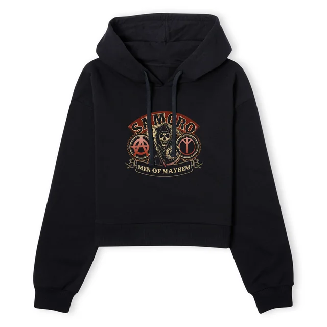 Sons of Anarchy Men Of Mayhem Women's Cropped Hoodie - Black