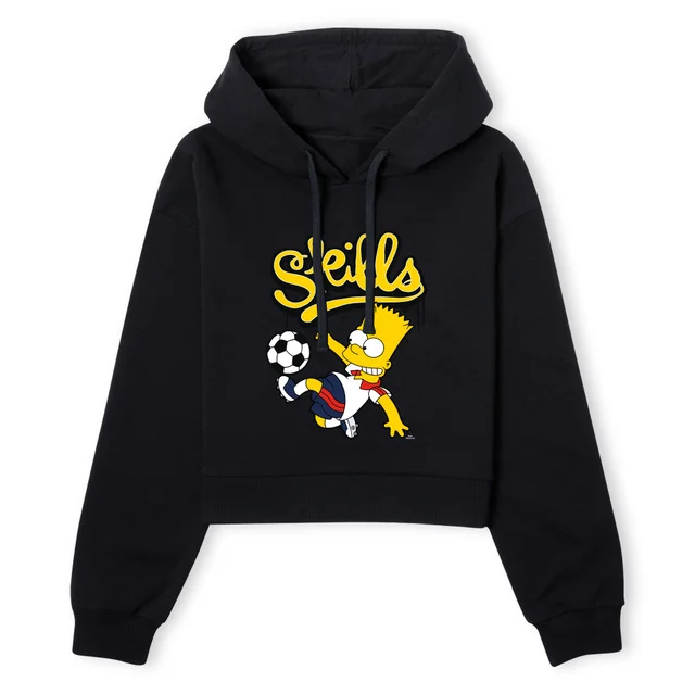 The Simpsons Bart Skills Women's Cropped Hoodie - Black