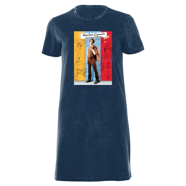Napoleon Dynamite Poster Women's T-Shirt Dress - Navy Acid Wash