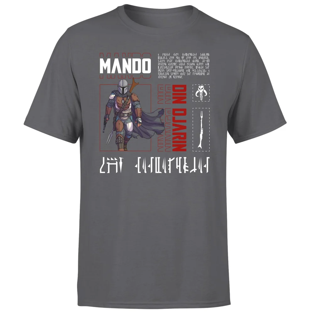 Star Wars The Mandalorian Biography Men's T-Shirt - Charcoal - S Image 1