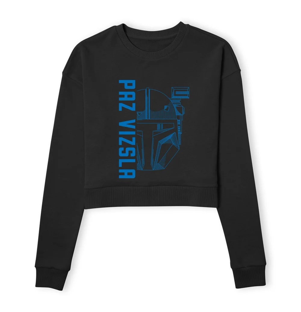 Star Wars The Mandalorian Paz Vizsla Women's Cropped Sweatshirt - Black - XS Image 1