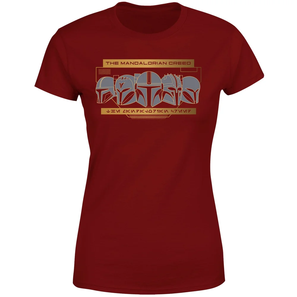 Star Wars The Mandalorian Creed Women's T-Shirt - Burgundy - XS Image 1