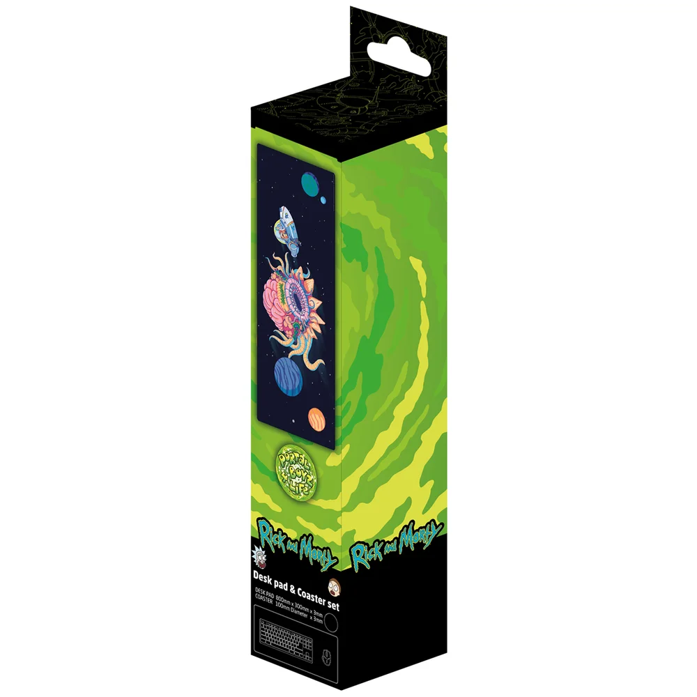 Fanattik Rick And Morty Large Desk Pad And Coaster Set Image 1