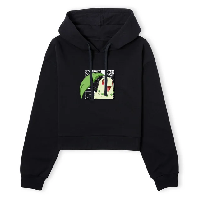Pokemon Chikorita Women's Cropped Hoodie - Black