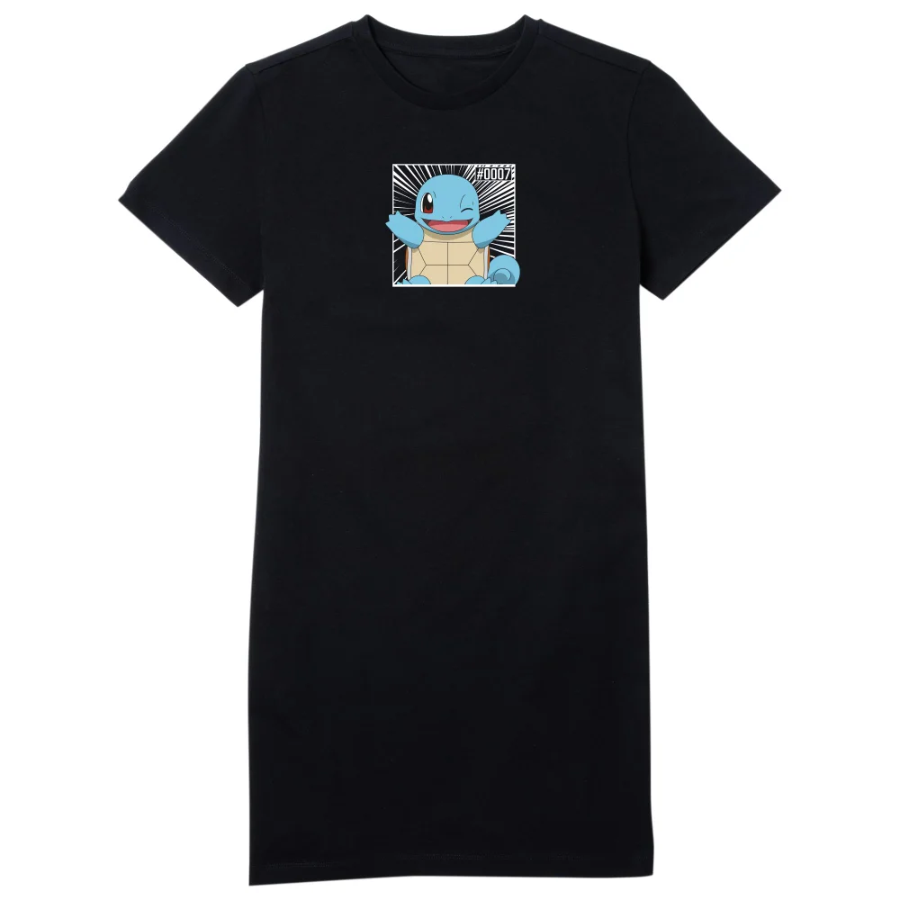 Pokémon Pokédex Squirtle #0007 Women's T-Shirt Dress - Black - L Image 1