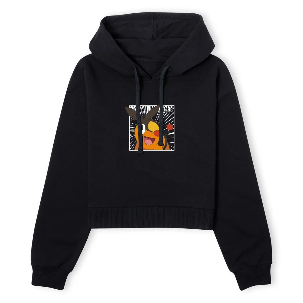 Pokemon Tepig Women's Cropped Hoodie - Black - XS Image 1