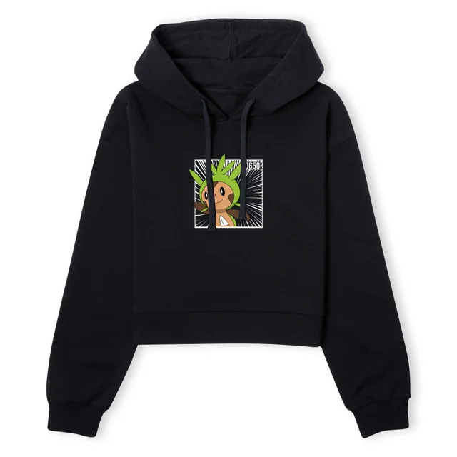 Pokemon Chespin Women's Cropped Hoodie - Black
