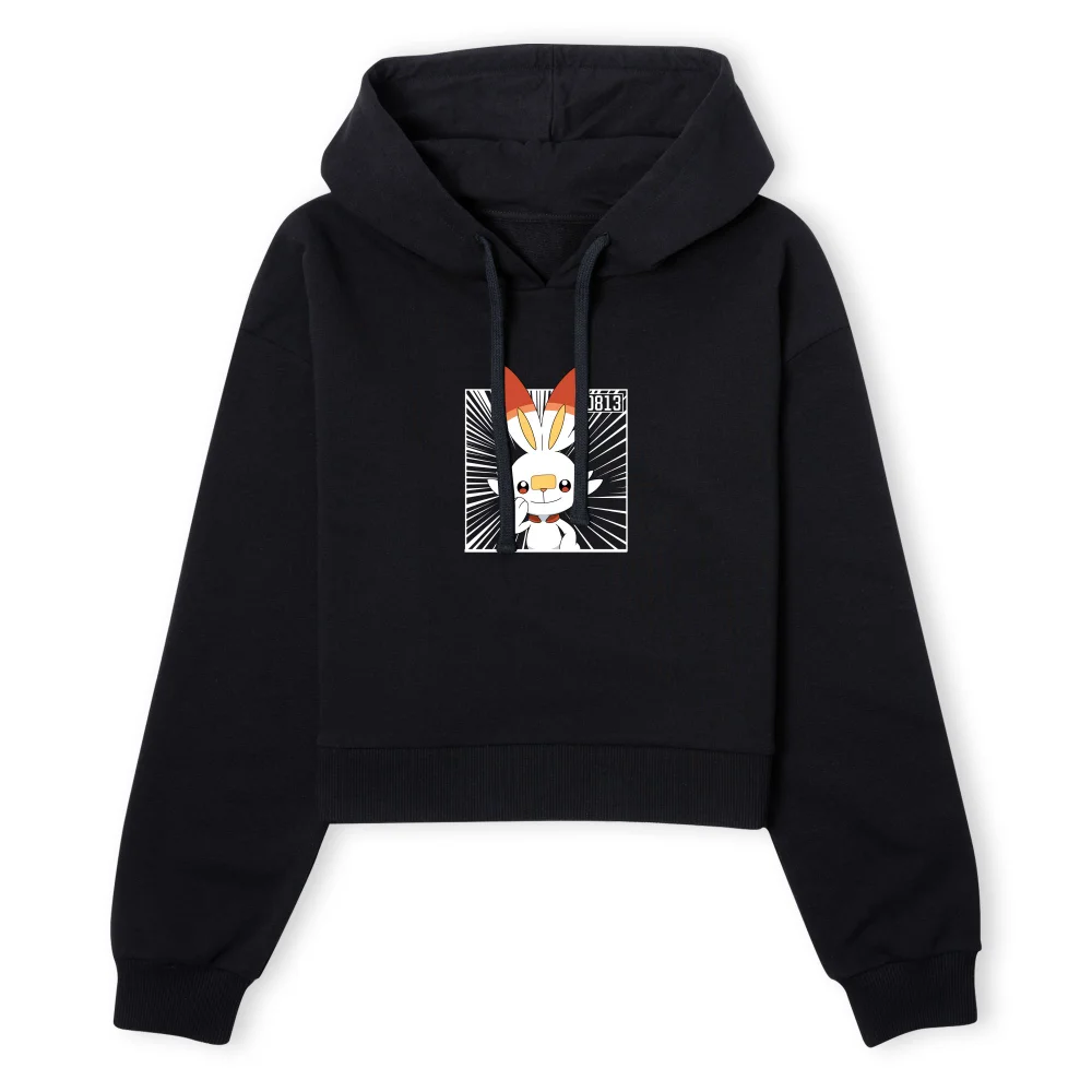 Pokemon Scorbunny Women's Cropped Hoodie - Black - XS Image 1