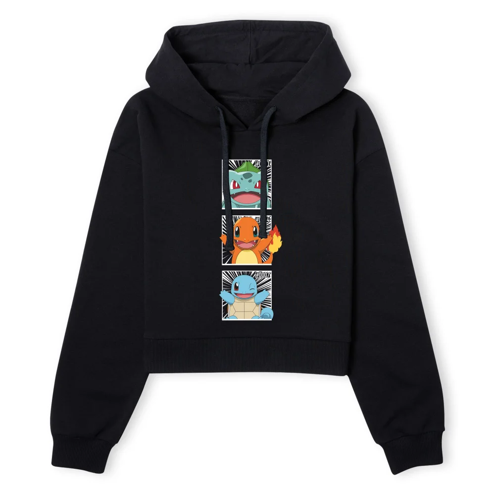 Pokemon Generation 1 Intro Women's Cropped Hoodie - Black - XS Image 1