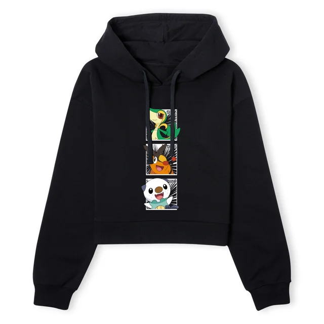 Pokemon Generation 5 Intro Women's Cropped Hoodie - Black