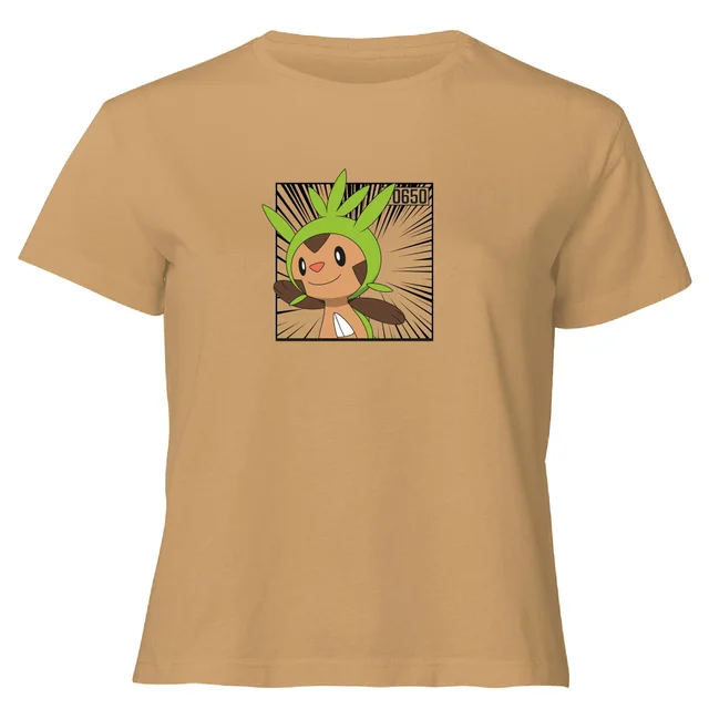 Pokemon Chespin Women's Cropped T-Shirt - Tan