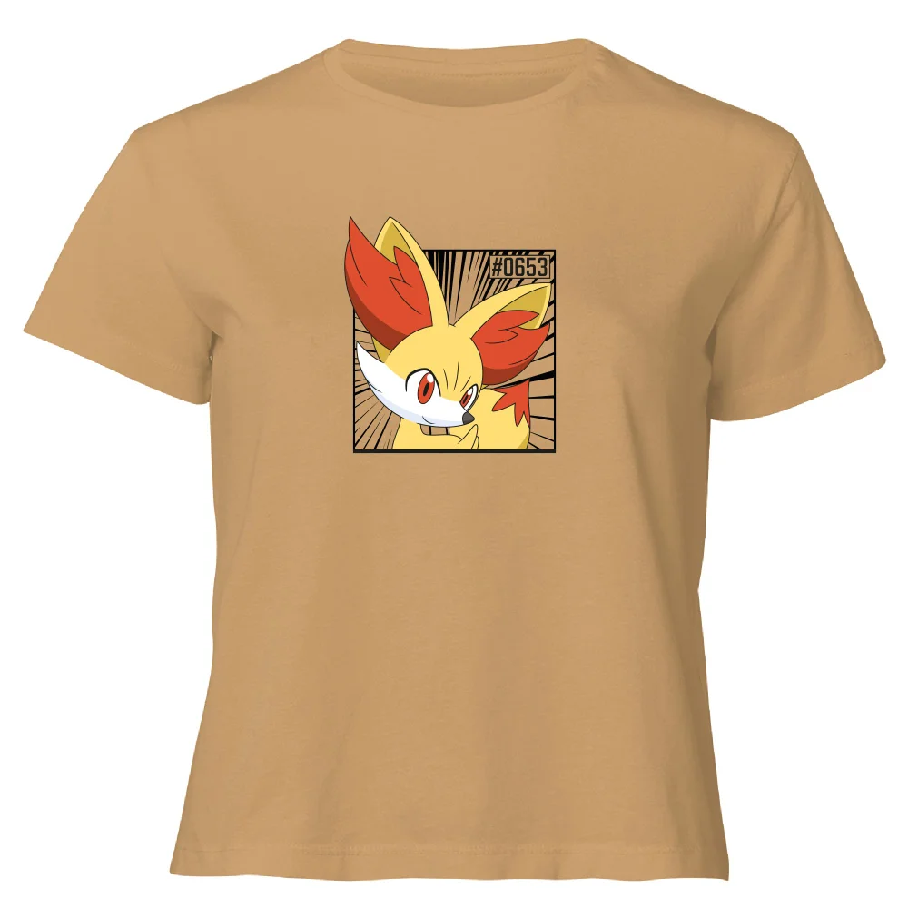 Pokemon Fennekin Women's Cropped T-Shirt - Tan - XL Image 1