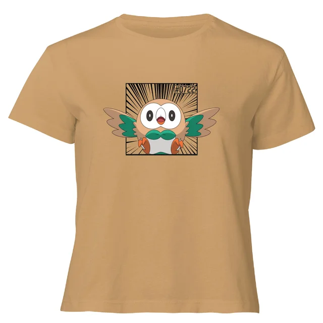 Pokemon Rowlet Women's Cropped T-Shirt - Tan