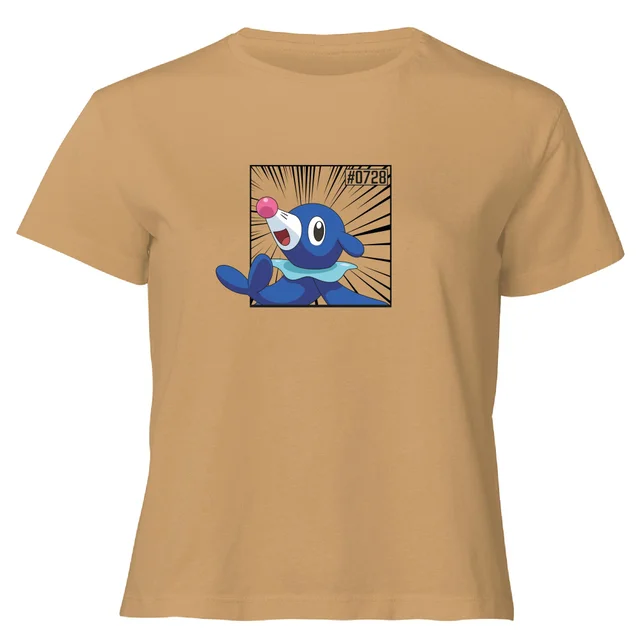 Pokemon Popplio Women's Cropped T-Shirt - Tan