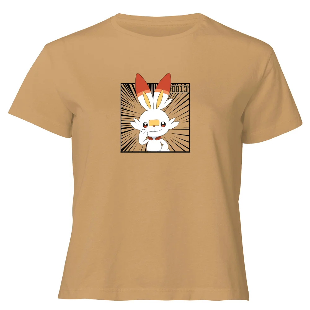 Pokemon Scorbunny Women's Cropped T-Shirt - Tan - XL Image 1