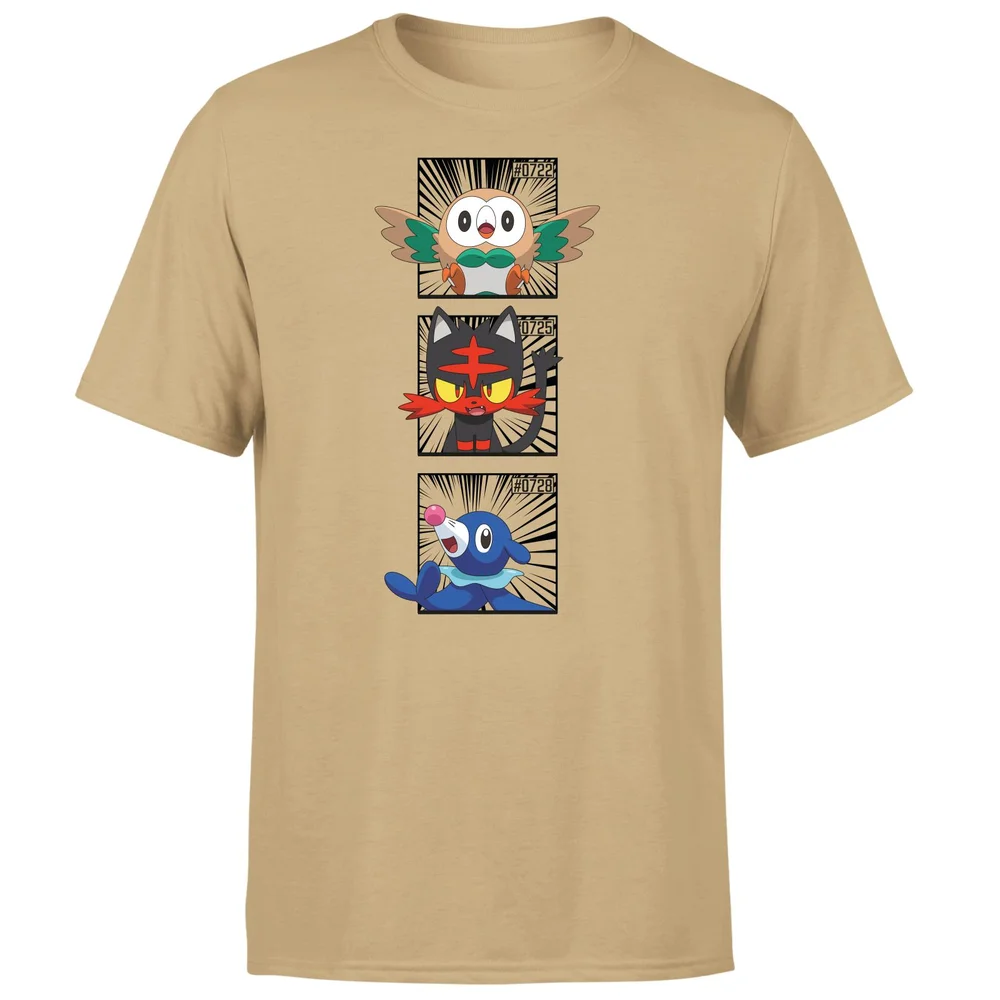 Pokemon Generation 7 Starters Men's T-Shirt - Tan - S Image 1