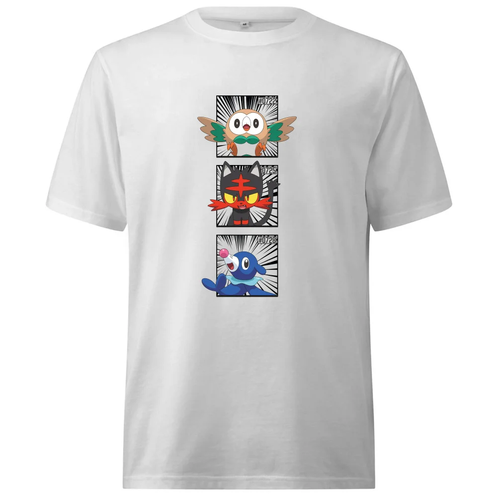 Pokemon Generation 7 Starters Oversized Heavyweight T-Shirt - White - XS Image 1
