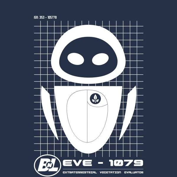 Wall-E Eve Schematic Men's T-Shirt - Navy