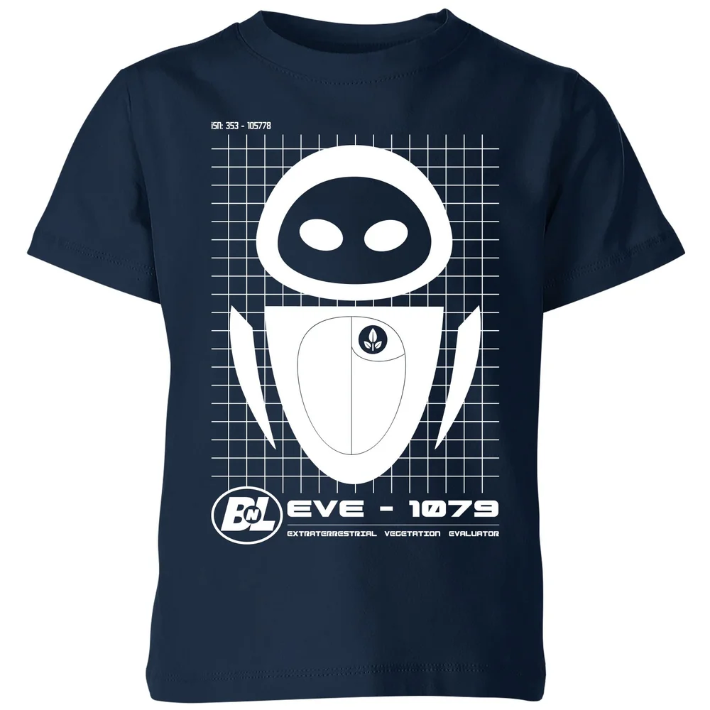 Wall-E Eve Schematic Kids' T-Shirt - Navy - 3-4 Years Image 1