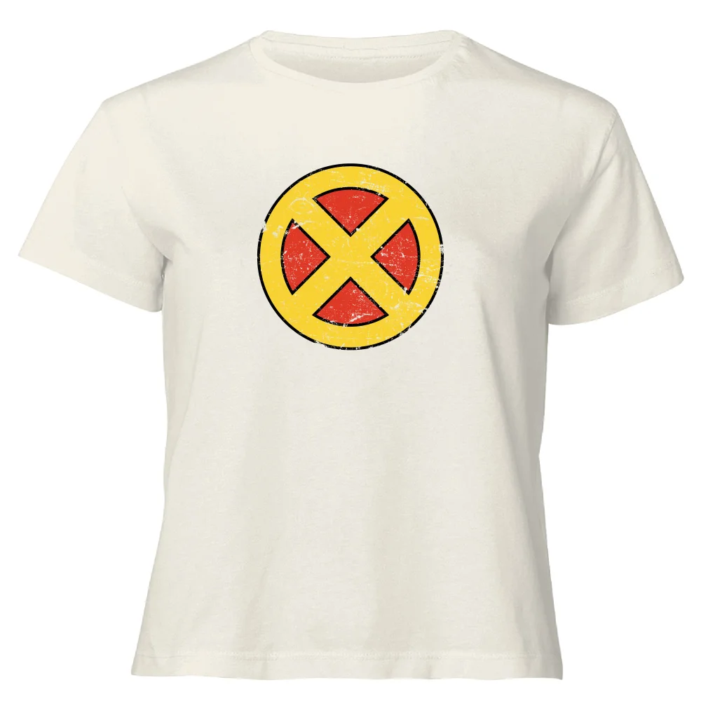 X-Men Emblem Women's Cropped T-Shirt - Cream - XS Image 1