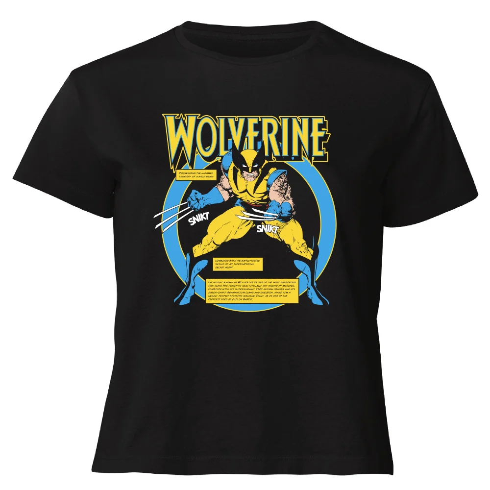 X-Men Wolverine Bio Women's Cropped T-Shirt - Black - XS Image 1