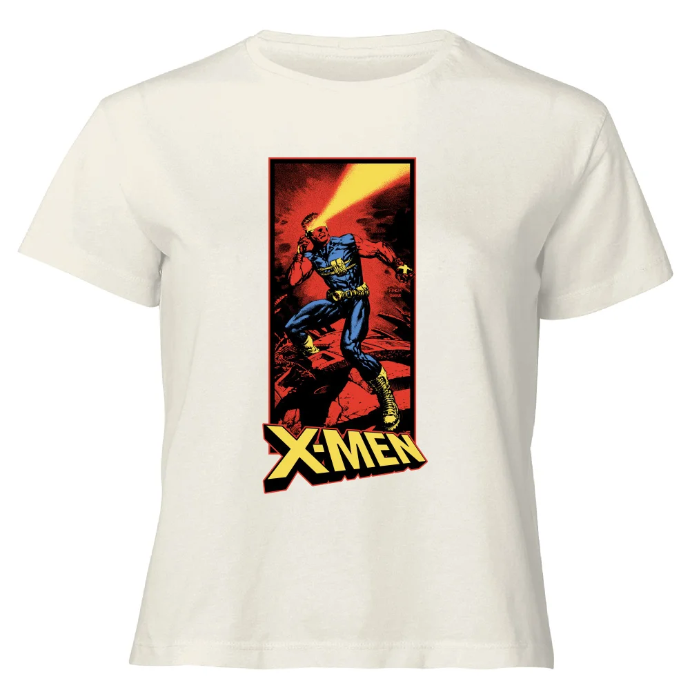 X-Men Cyclops Energy Beam Women's Cropped T-Shirt - Cream - XS Image 1