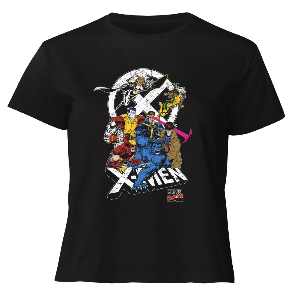 X-Men Super Team Women's Cropped T-Shirt - Black - XS Image 1