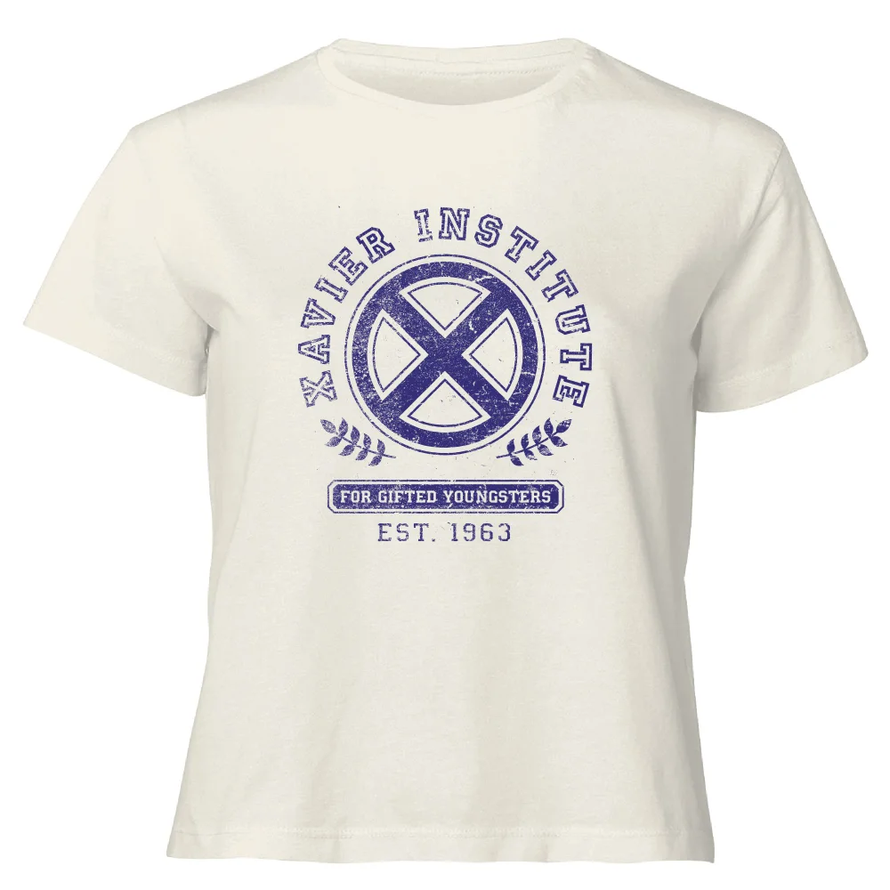 X-Men Xavier Institute For Gifted Youngsters Women's Cropped T-Shirt - Cream - XS Image 1