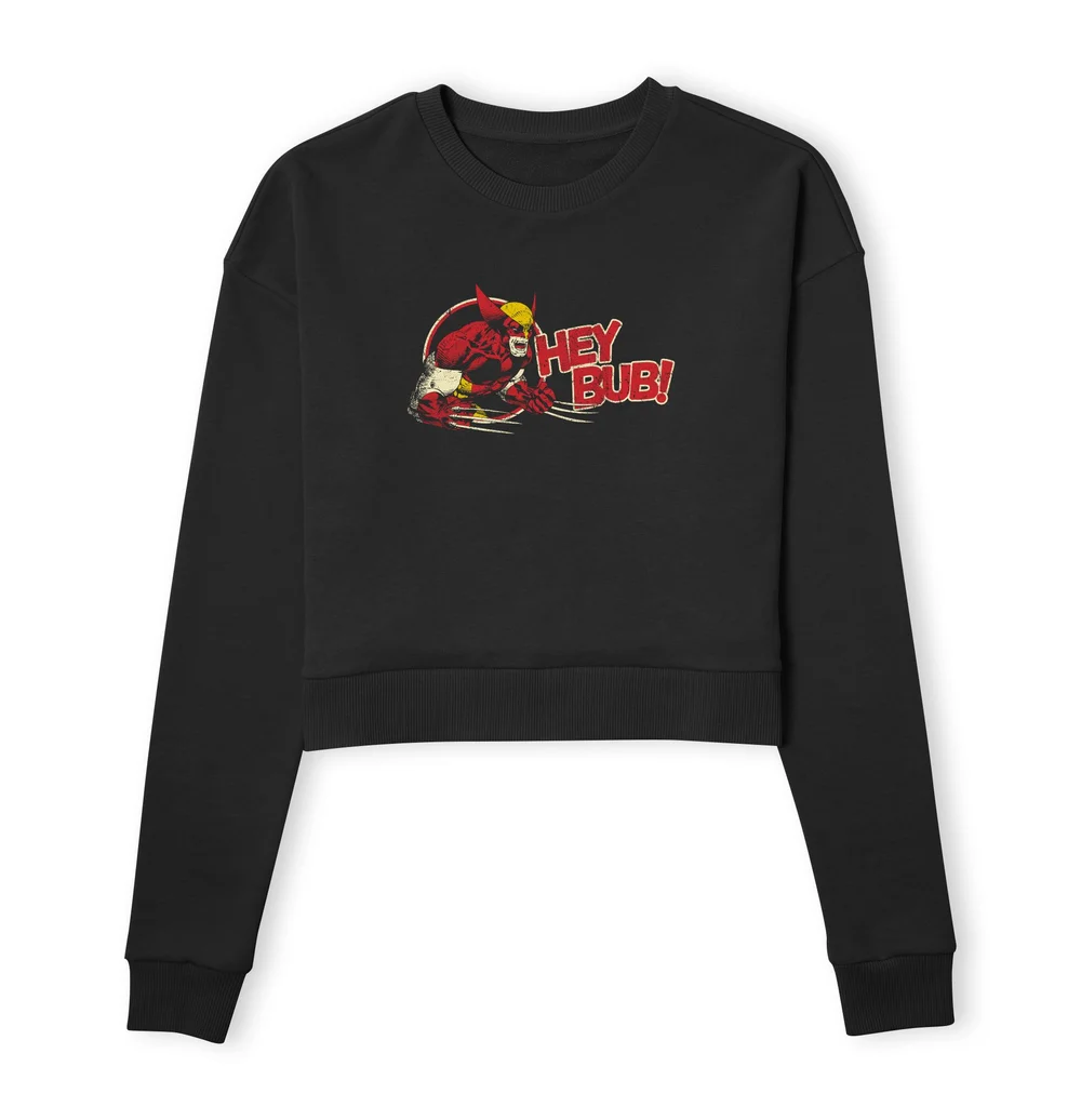 X-Men Hey Bub! Women's Cropped Sweatshirt - Black - XS Image 1