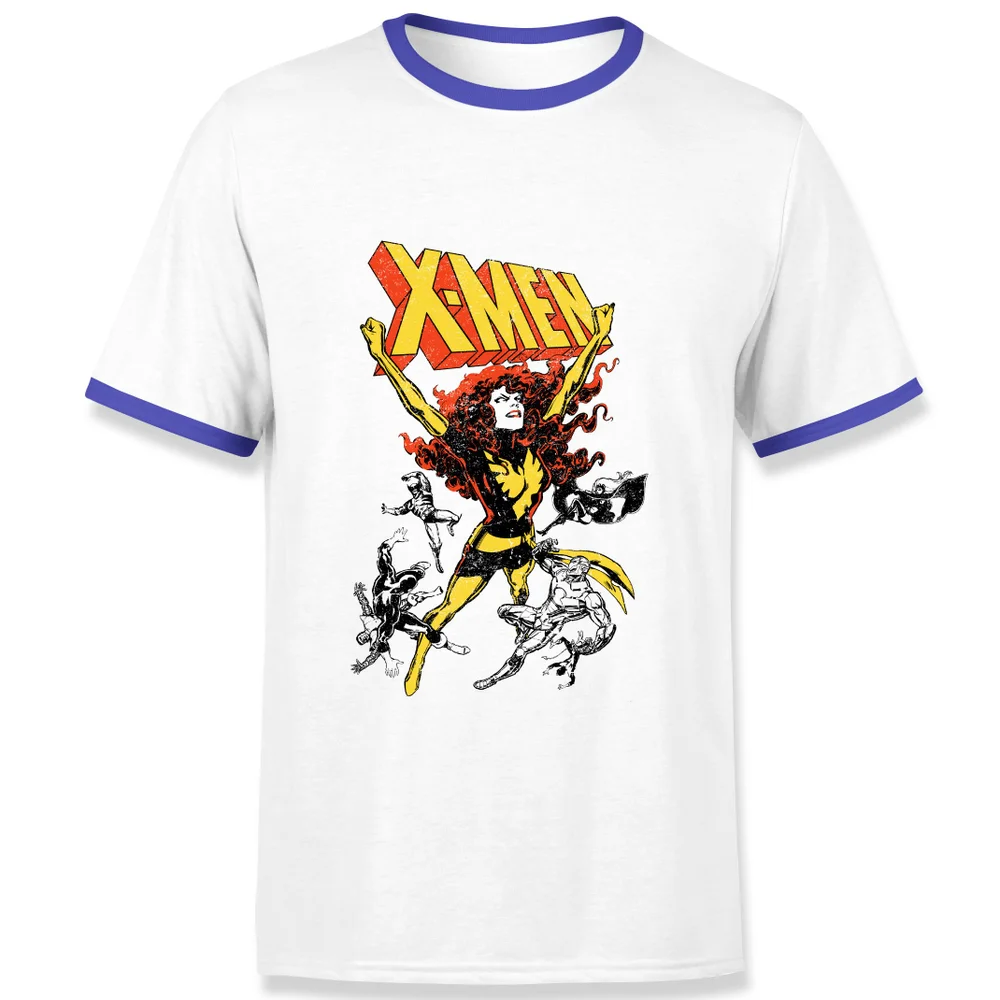 X-Men Rise Of The Phoenix Men's Ringer T-Shirt - White/Navy - S Image 1