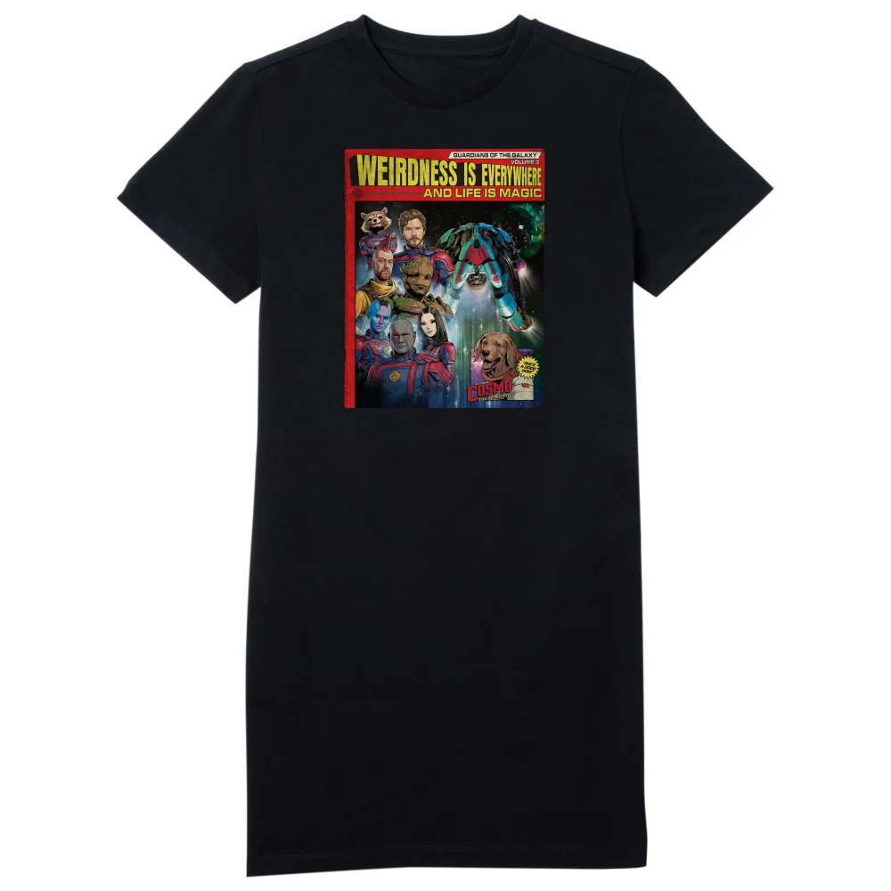 Guardians of the Galaxy Weirdness Is Everywhere Comic Book Cover Women's T-Shirt Dress - Black - L Image 1