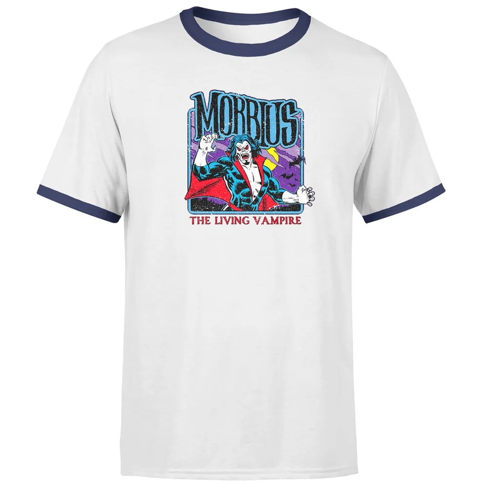 Morbius The Living Vampire Men's Ringer T-Shirt - White/Navy - XXL - White/Navy Image 1