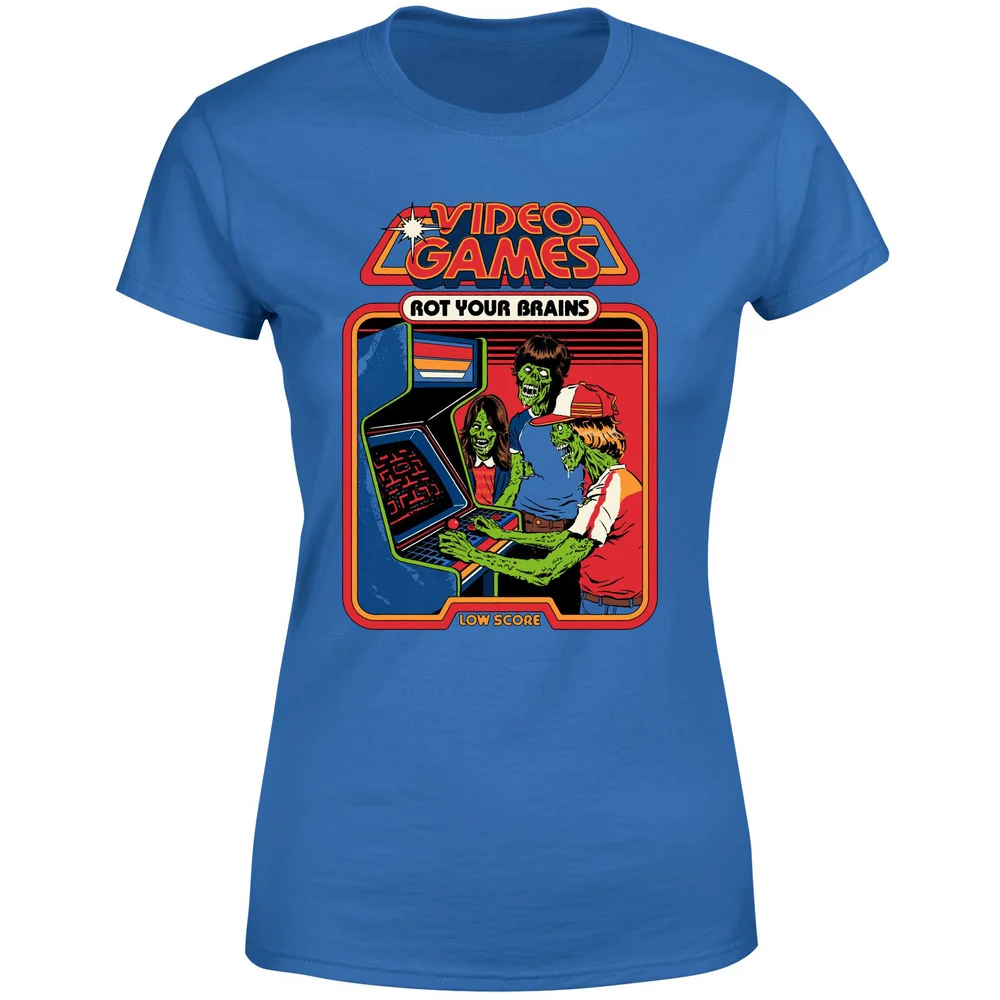 Video Games Rot Your Brains Women's T-Shirt - Blue - L - Blue Image 1