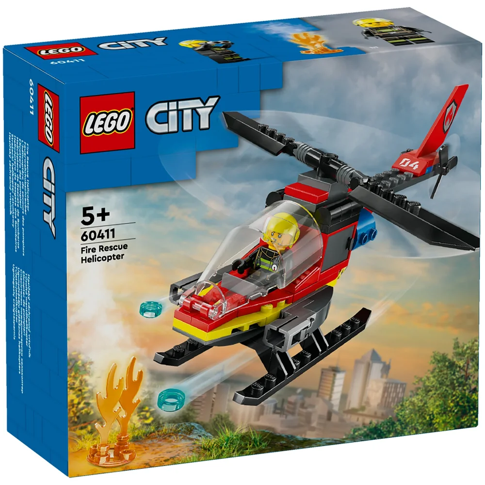LEGO City Fire Rescue Helicopter Toy Vehicle Set 60411 Image 1