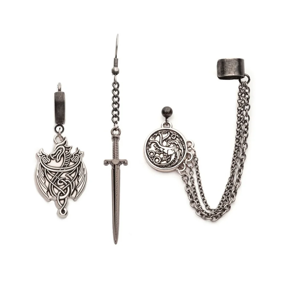 SalesOne Game Of Thrones House Of The Dragon Targaryen Mismatched Earring Set Image 1