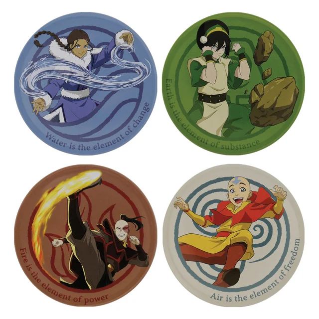Avatar the Last Airbender Set of 4 Embossed Metal Coasters By Fanattik