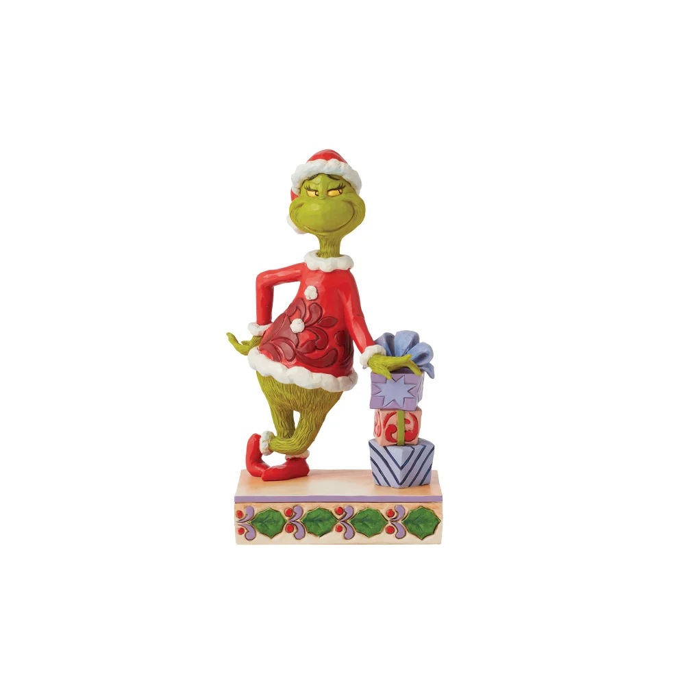 Enesco Grinch Leaning on Gifts Figurine (20.5cm) Image 1