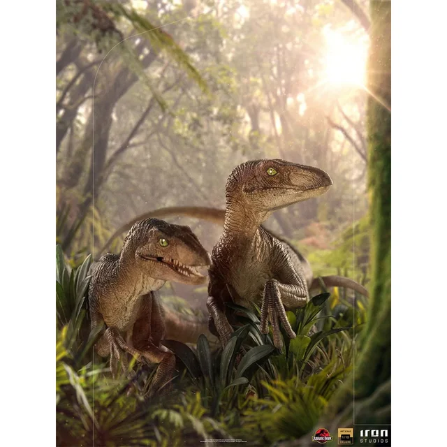 Iron Studios Just The Two Raptors Deluxe Jurassic Park Art Scale 1/10 Collectible Statue (20cm)