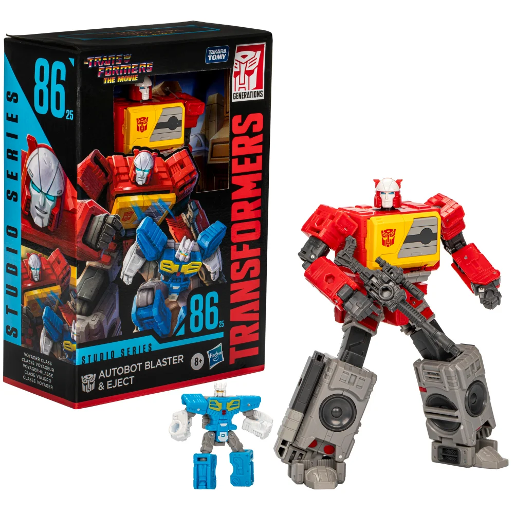 Hasbro Transformers Studio Series Voyager The Transformers: The Movie 86-25 Autobot Blaster & Eject 6.5” Action Figure, 8+ Image 1