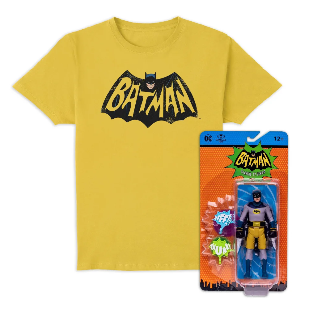Batman 66 T-Shirt and McFarlane Action Figure Bundle - L Image 1