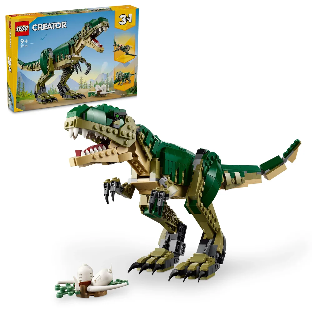 LEGO Creator 3in1 T. rex Figure, Toy Dinosaur Set 31151 Image 1